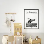 Affiche décorative d'une baleine à La Réunion