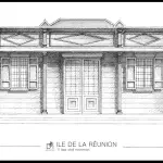 Affiche d'une case réunionnaise