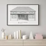 Affiche décorative d'une case réunionnaise