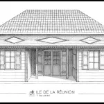 Affiche décorative d'une case réunionnaise