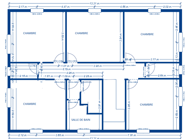 Plan de l'étage du gîte l'Eucalyptus