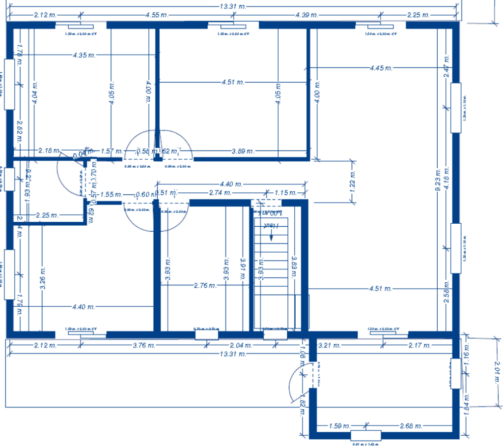 Plan du rez-de-chaussée du gîte l'Eucalyptus