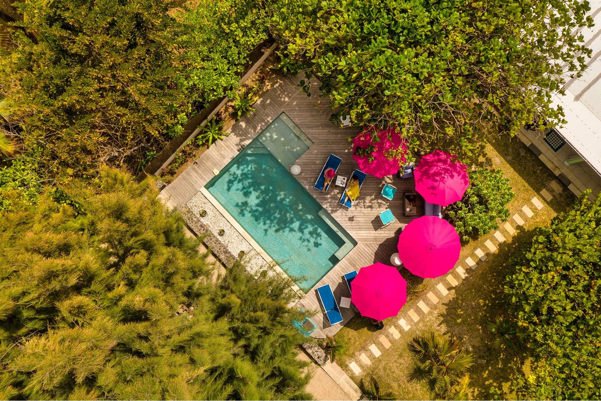 La piscine emeraude vue du ciel