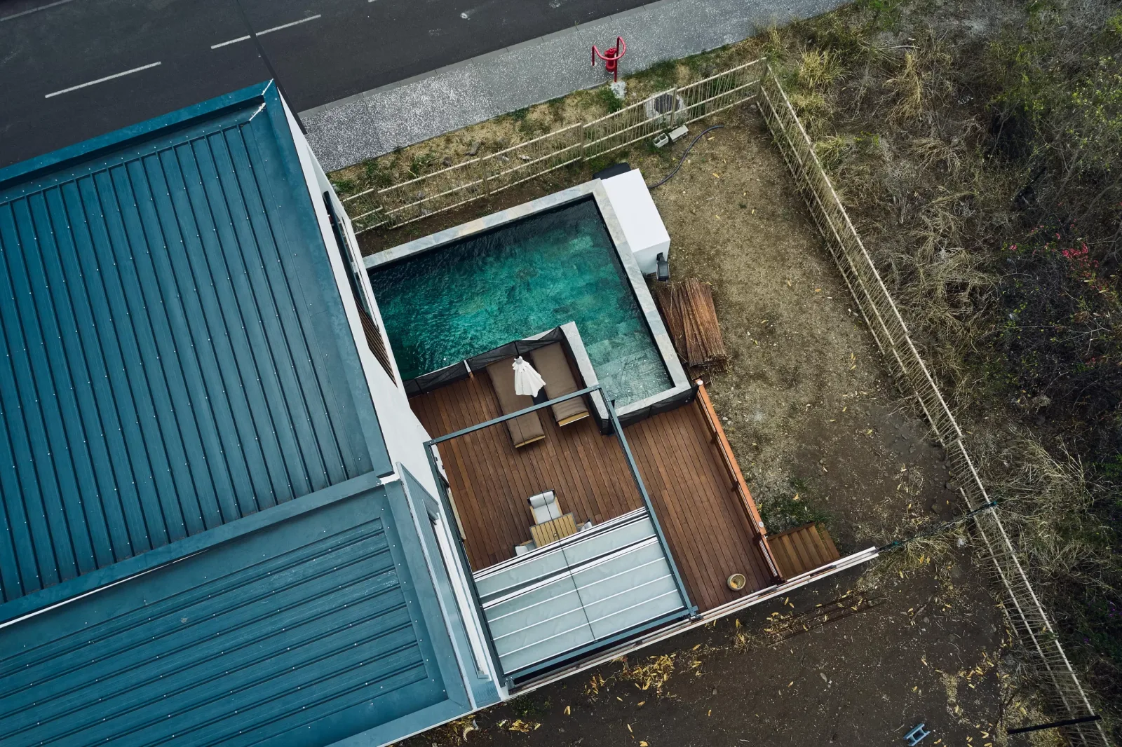 Vue aérienne d’un vélum installé à La Réunion